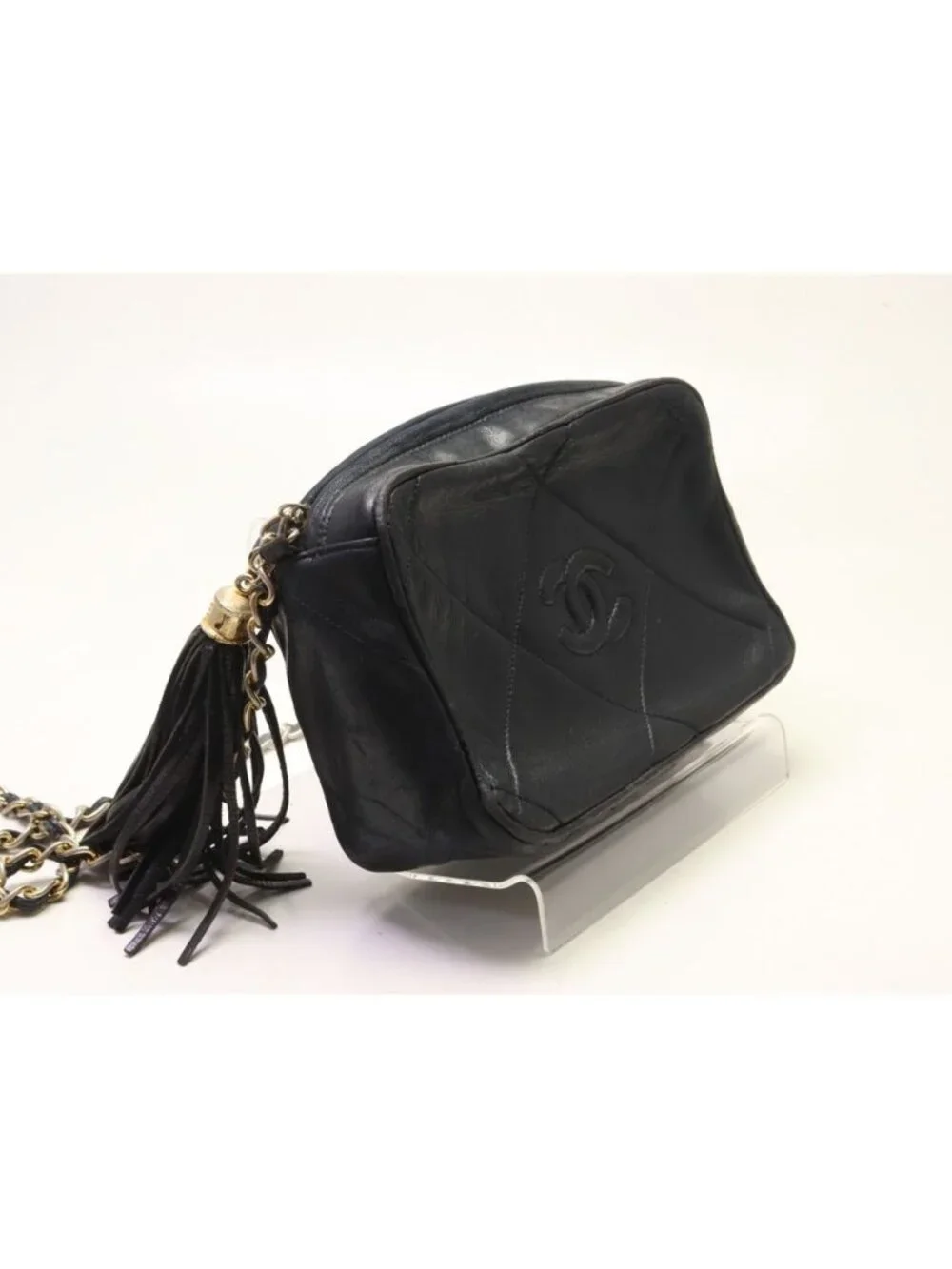 Chanel Quilted Lambskin Fringe Chain Shoulder Bag